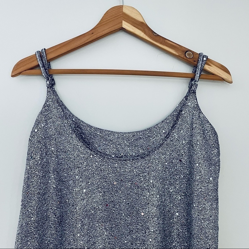 Lulu’s Lulus Rhapsody Silver Sequins Mini Dress Metallic Medium - Picture 11 of 13